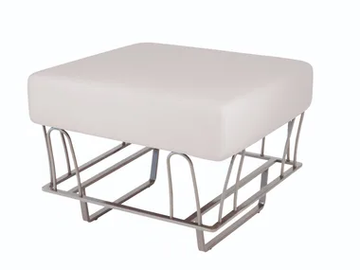 CLOUD - Square fabric and steel garden pouf by Rever