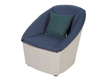 DUVET - Upholstered fabric and Batyline® garden armchair by Rever