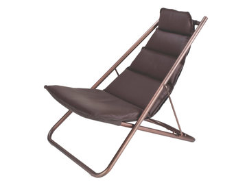 FOLD - Recliner fabric and stainless steel deck chair by Rever