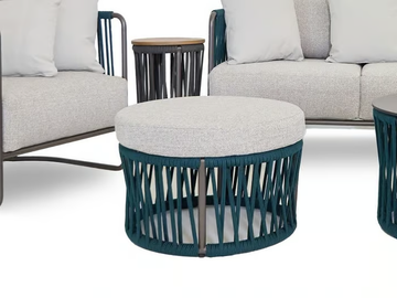 LEVANTE - Round fabric garden pouf by Rever