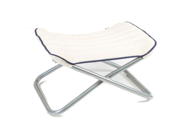 LINO - Folding linen and stainless steel garden footstool by Rever