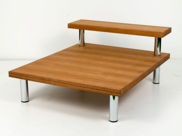 OCEANO - Low teak and steel garden side table by Rever