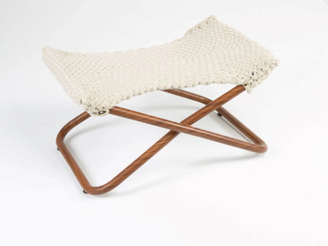 ROPE - Folding rope and stainless steel garden footstool by Rever