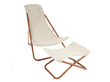 ROPE - Recliner rope and stainless steel deck chair by Rever