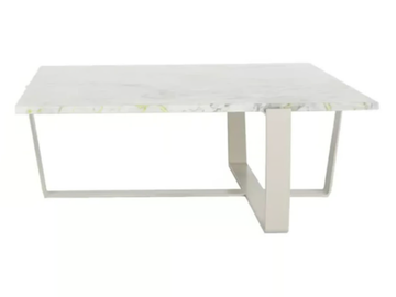 VIAREGGIO - Low marble and steel garden side table by Rever