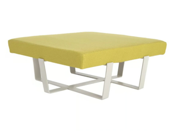 VIAREGGIO - Square fabric and steel garden pouf by Rever