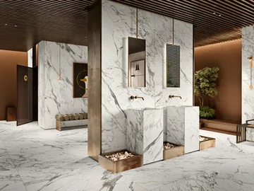 LIGHT XL CALACATTA CLASSIC - Porcelain stoneware wall/floor tiles with marble effect by Revigrés