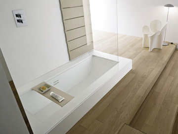 ALTEREGO - Built-in Corian® bathtub with shower by Rexa