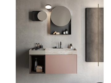COMPACT LIVING - SET 5 - Wall-mounted vanity unit by Rexa