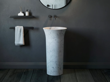 FUNNEL - Freestanding Carrara marble washbasin by Rexa