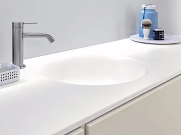 HAMMAM - Round washbasin with integrated countertop by Rexa