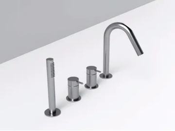 MAE - 4 hole stainless steel bathtub set with diverter by Rexa