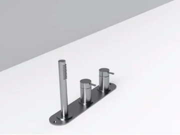 MAE - Stainless steel bathtub set with diverter with plate by Rexa