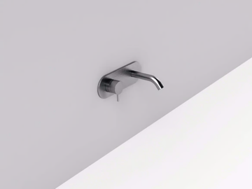MAE - Wall-mounted stainless steel washbasin mixer with plate by Rexa
