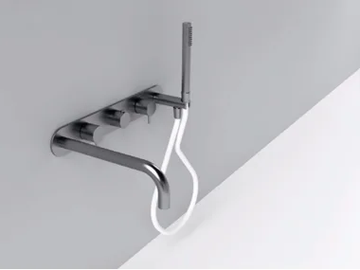 MAE - Wall-mounted thermostatic stainless steel bathtub mixer with hand shower by Rexa