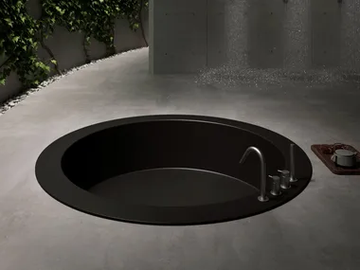 ROTONDA MAXI - Round built-in Corian® bathtub by Rexa