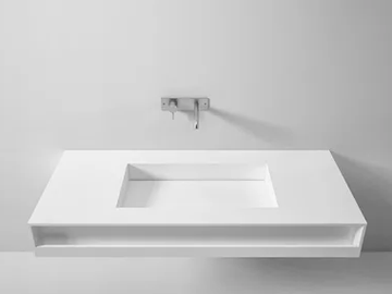 SCIVOLO - Wall-mounted Corian® washbasin with towel rail by Rexa