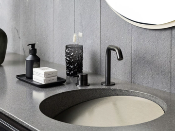 SLOPE - Corian® washbasin with integrated countertop by Rexa