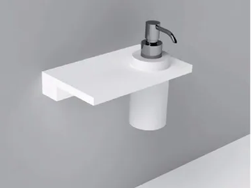 UNICO - Corian® Bathroom soap dispenser / bathroom wall shelf by Rexa