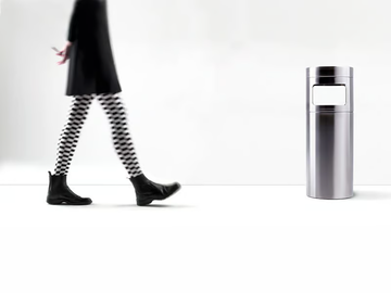 NOX - Stainless steel waste paper bin by REXITE