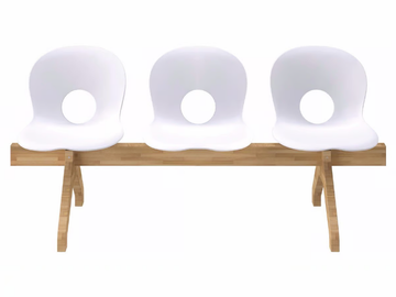 OLIVIA WOOD BEAM - Freestanding polypropylene beam seating by REXITE