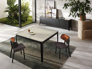 CROSS - Fixed and extending table with ceramic top by RIFLESSI