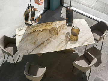 LIVING - Fixed table with natural stone top by RIFLESSI