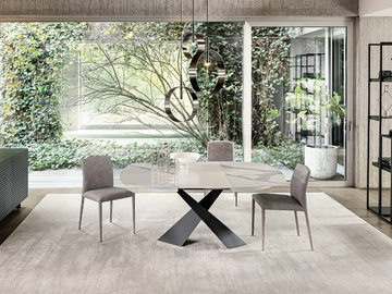 LIVING SQUARE & ROUND - Round and square shaped fixed and extending table by RIFLESSI