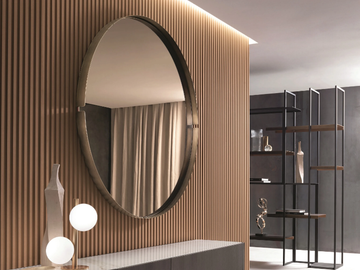 OMEGA - Round framed wall-mounted metal mirror by RIFLESSI