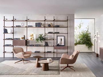 TECHWALL - Open aluminium bookcase with floor-ceiling or wall mounting by RIFLESSI