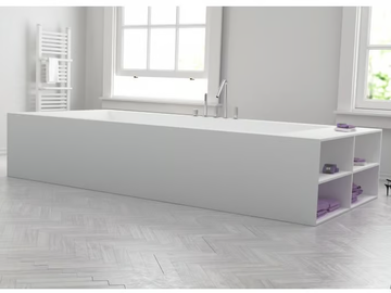 B-FLAT - Freestanding rectangular custom Corian® bathtub by RILUXA