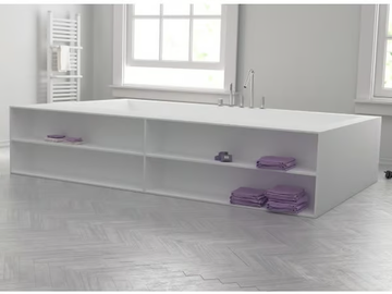 B-FLAT - Freestanding rectangular custom Corian® bathtub by RILUXA