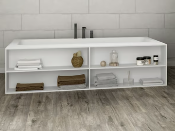 B-ROUND - Rectangular custom Corian® bathtub by RILUXA