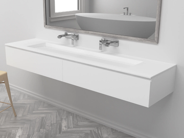 GEORGIA - Double wall-mounted vanity unit with drawers by RILUXA