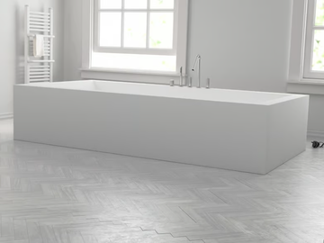 ISLAND - Rectangular custom Corian® bathtub by RILUXA