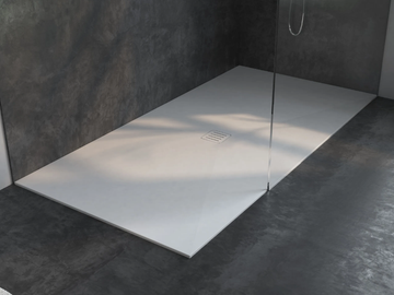 LIEGE - Rectangular extra flat Corian® shower tray by RILUXA