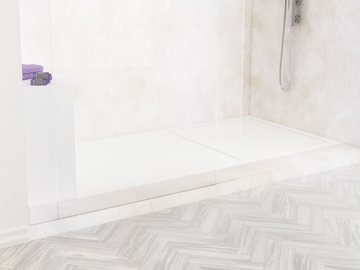 NANTES - Corner rectangular Corian® shower tray by RILUXA