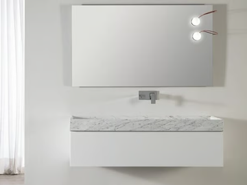PALACE - Single wall-mounted marble vanity unit by RILUXA