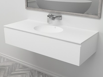 RED - Single wall-mounted vanity unit with drawers by RILUXA