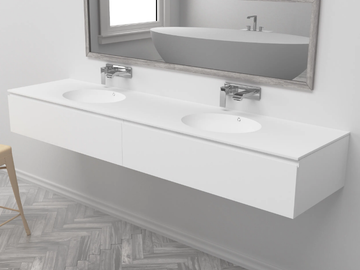RED - Wall-mounted vanity unit with drawers by RILUXA