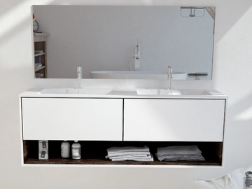 TORONTO CARTHAGE - Double wall-mounted Corian® vanity unit by RILUXA