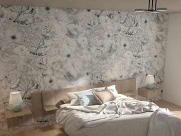 FLOWERING - Panoramic wallpaper with floral pattern by Rimura