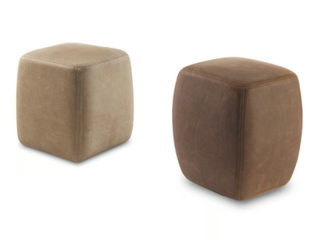 BETTY - Low upholstered leather stool by Riva 1920