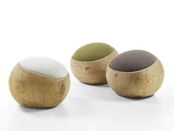BIGNÉ DI IGINIO MASSARI - Cedarwood and fabric stool by Riva 1920