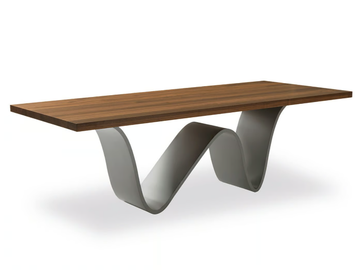 BREE E ONDA - Rectangular table with solid wood top and iron base by Riva 1920