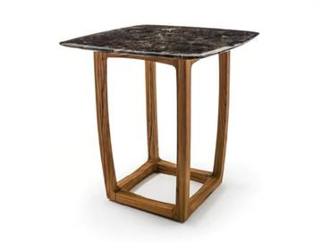 BUNGALOW BAR - Square garden table with teak base and marble top by Riva 1920