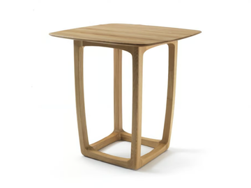 BUNGALOW BAR TABLE WOOD - Square solid wood high table by Riva 1920