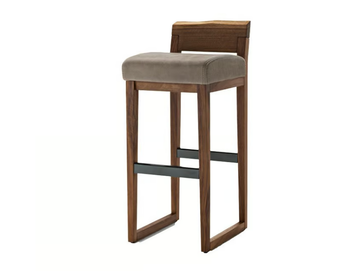 DINO - High sled base solid wood stool with footrest by Riva 1920