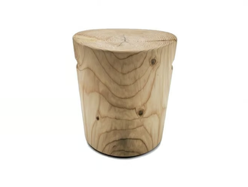 ELLISSE - Low solid cedar wood stool by Riva 1920