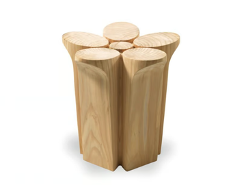 FIORE - Low solid cedar wood stool by Riva 1920